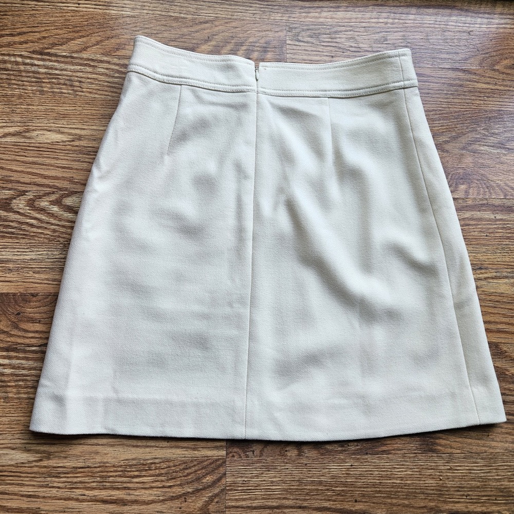 J.Crew Skirt Womens 6 White Wool Mini Pencil Lined Classy Chic Office Preppy Zip
